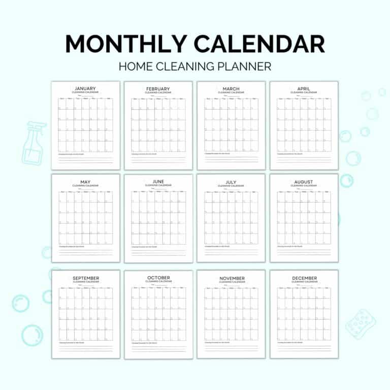 Home Cleaning Planner Printable | Cleaning Schedule & Checklists