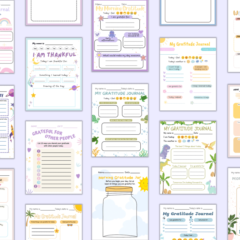 Kids Gratitude Journal Printables | 60+ Cute Pages