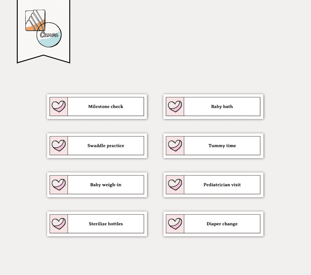 Baby Care Label Stickers: Organise Your Newborn Routine with Adorable Planner Labels