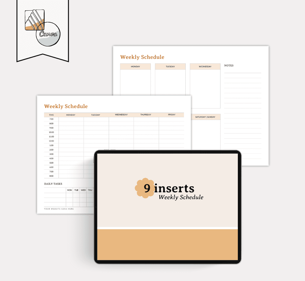 Weekly Schedule Inserts: 9 Templates to Plan Your Week & Boost Productivity