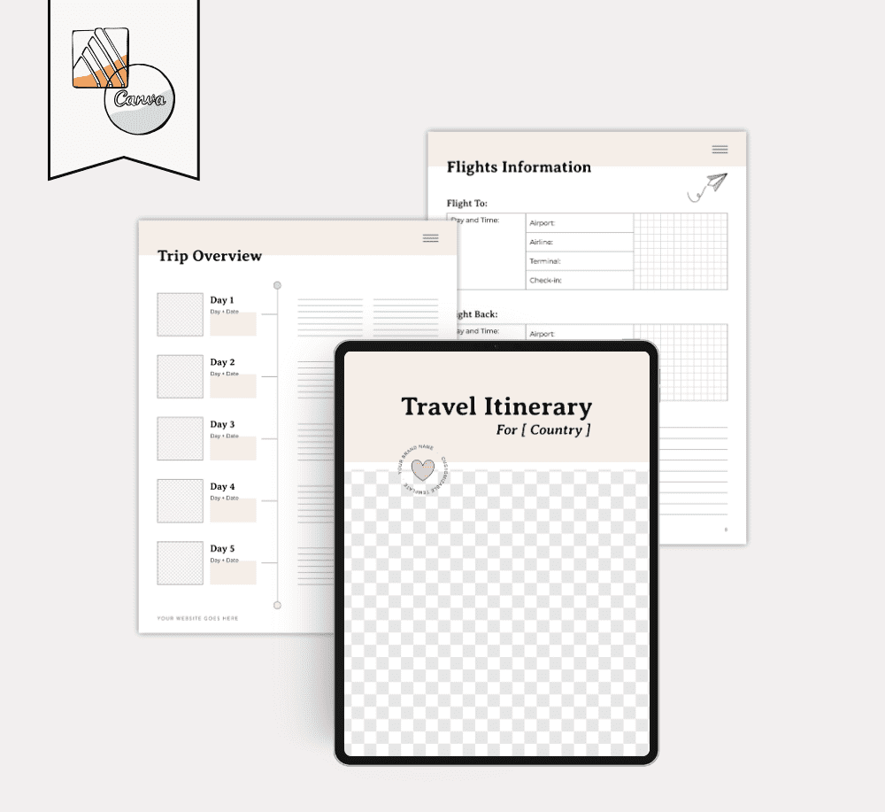 Travel Itinerary Planner: Flight, Accommodation & Daily Schedule Templates