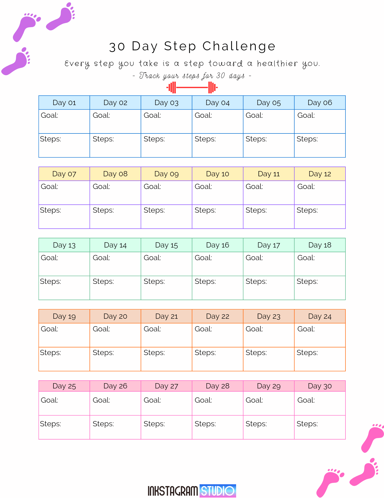 All - in - One Fitness Planner: Achieve Your Health Goals with Complete Workout and Wellness Tracking Fitness programsInkstagram studioAll - in - One Fitness Planner: Achieve Your Health Goals with Complete Workout and Wellness TrackingAll - in - One Fitness Planner featuring 30 - day step challenge for tracking goals and progress.Fitness programs
