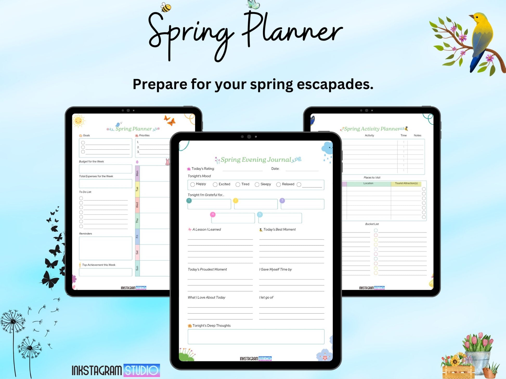 FREE Spring Planner: Refresh and Revitalize PlannersInkstagram studioFREE Spring Planner: Refresh and RevitalizeSpring Planner showcasing vibrant pages for organization and creativity.Planners