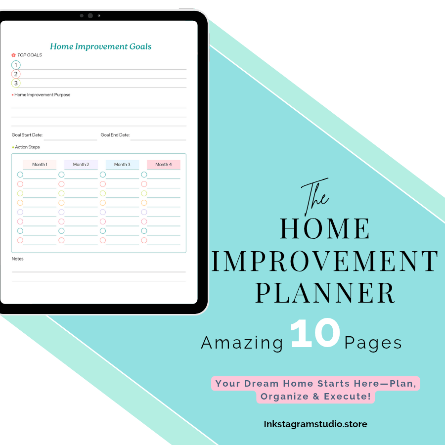 Home Improvement Planner: Plan, Budget & Transform Your Space Home improvementInkstagram StudioHome Improvement Planner: Plan, Budget & Transform Your SpaceHome Improvement Planner: Plan, Budget & Transform Your SpaceHome improvement