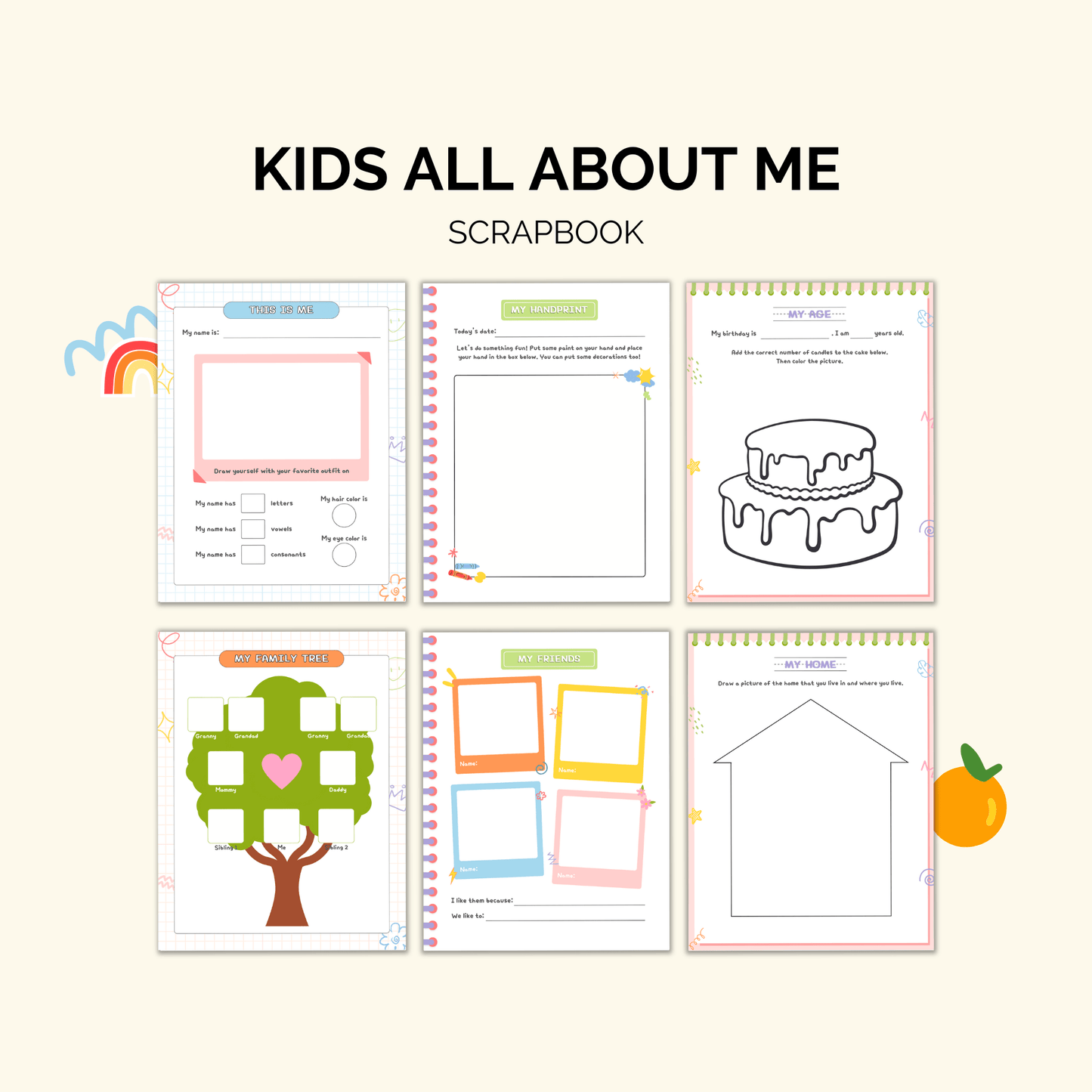 Kids "All About Me" Scrapbook: A Fun & Creative Memory Book for Kids Kids plannerInkstagram StudioKids "All About Me" Scrapbook: A Fun & Creative Memory Book for KidsKids "All About Me" Scrapbook: A Fun & Creative Memory Book for KidsKids planner