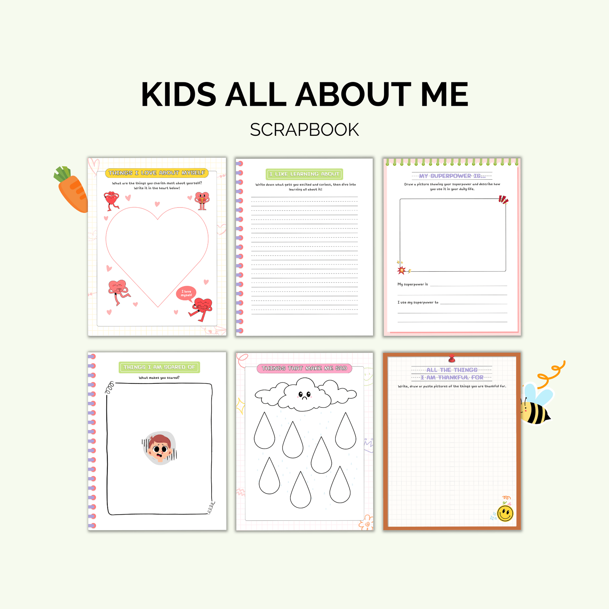 Kids "All About Me" Scrapbook: A Fun & Creative Memory Book for Kids Kids plannerInkstagram StudioKids "All About Me" Scrapbook: A Fun & Creative Memory Book for KidsKids "All About Me" Scrapbook: A Fun & Creative Memory Book for KidsKids planner