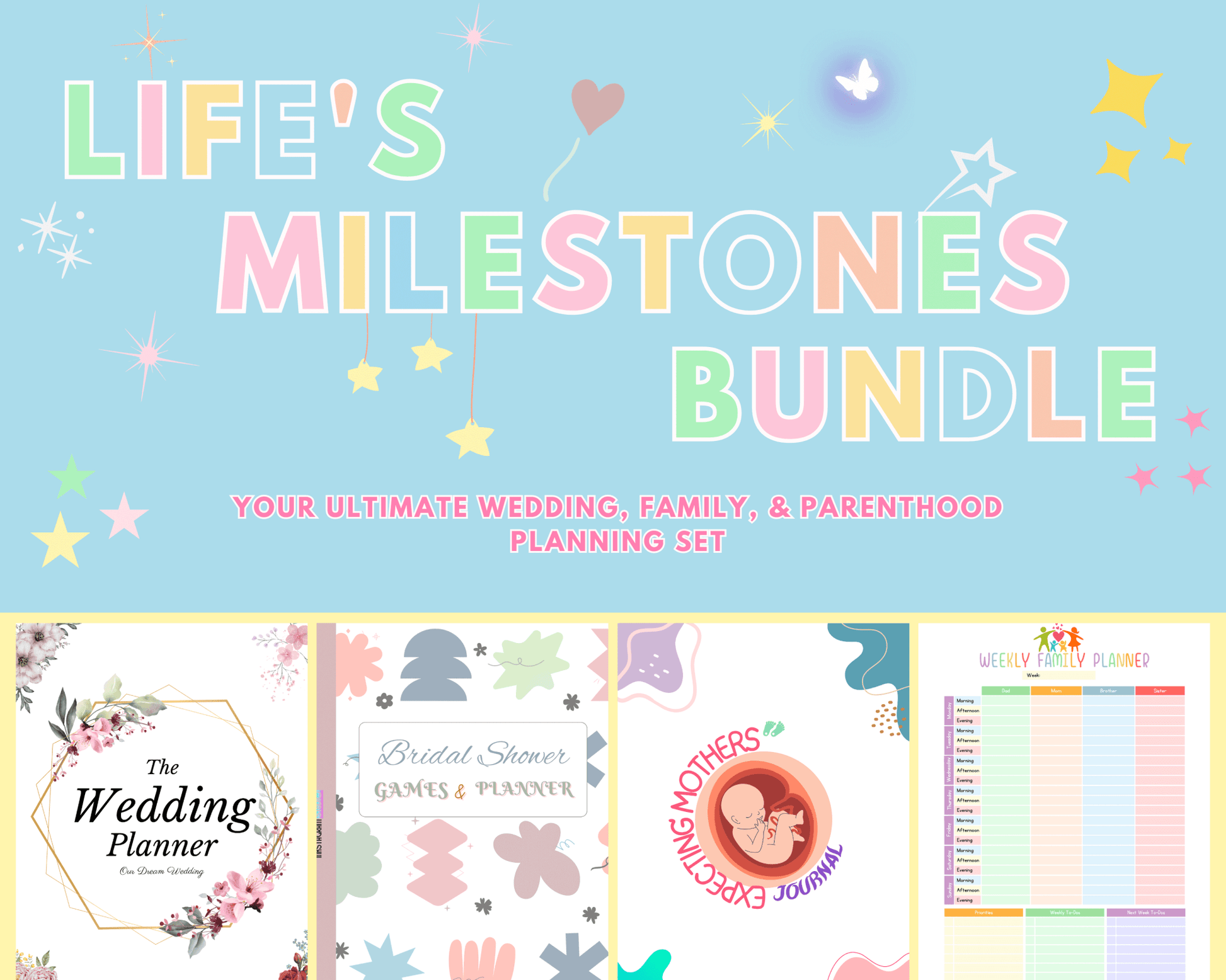 Life’s Milestones Bundle – Celebrate Every Moment! Planner BundlesInkstagram studioLife’s Milestones Bundle – Celebrate Every Moment!Life's Milestones Bundle for wedding planning, featuring planners and organizers for seamless celebrations.Planner Bundles