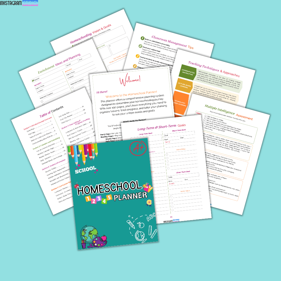 The Ultimate Homeschool Planner: Your All - in - One Guide to Organized Education Educational plannerInkstagram studioThe Ultimate Homeschool Planner: Your All - in - One Guide to Organized EducationThe Ultimate Homeschool Planner: Your All - in - One Guide to Organized EducationEducational planner