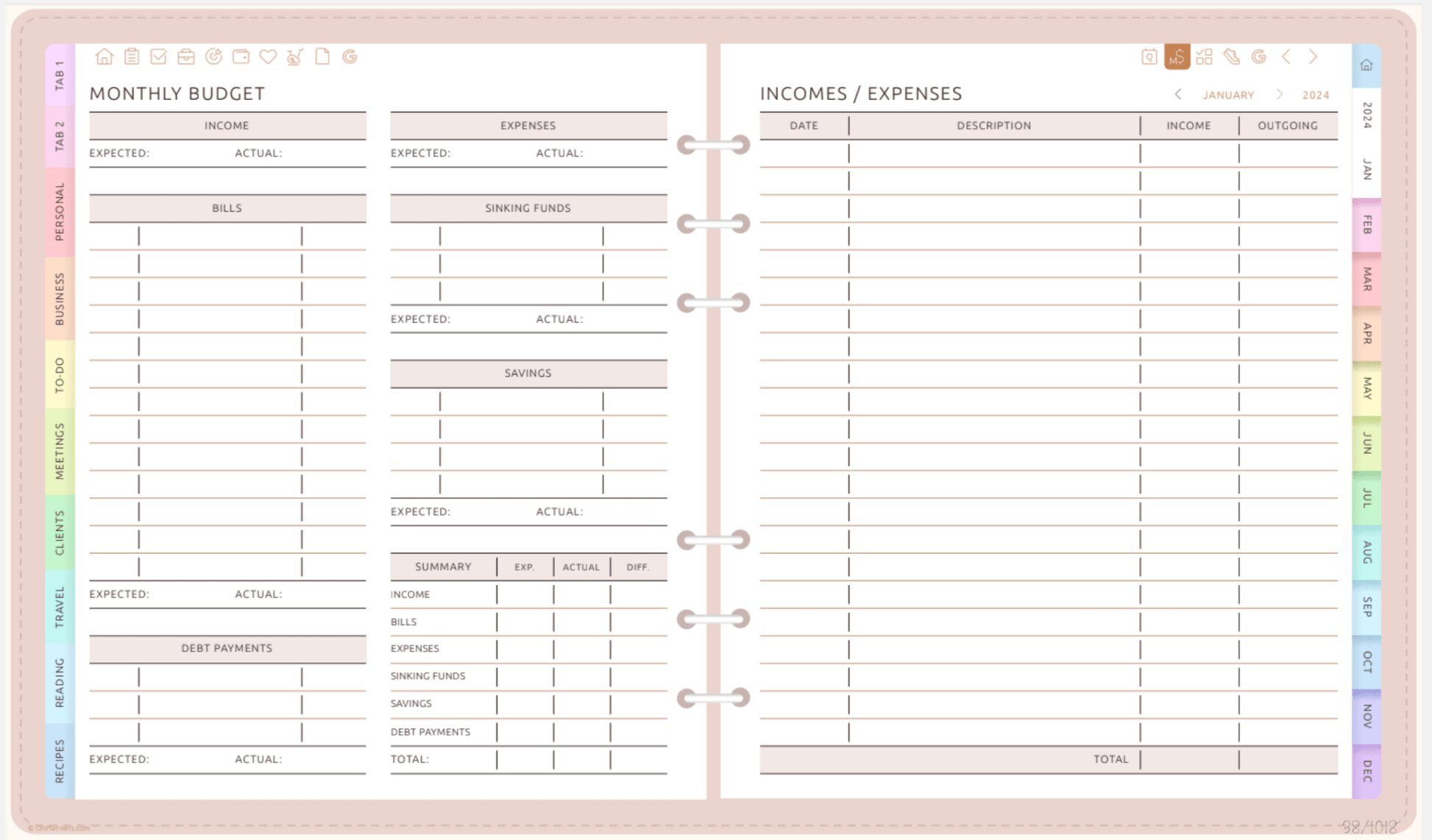 Ultimate All - In - One Digital Planner | Organize Tasks, Goals & Schedules all in one PlannerInkstagram studioUltimate All - In - One Digital Planner | Organize Tasks, Goals & SchedulesUltimate All - In - One Digital Planner with budget and expense tracking layout.all in one Planner