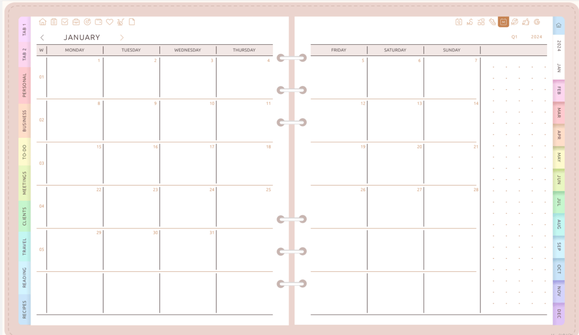 Ultimate All - In - One Digital Planner | Organize Tasks, Goals & Schedules all in one PlannerInkstagram studioUltimate All - In - One Digital Planner | Organize Tasks, Goals & SchedulesUltimate All - In - One digital planner with monthly view, tabs for personal, business, to - do, and more, helping organize tasks, goals, and schedules.all in one Planner