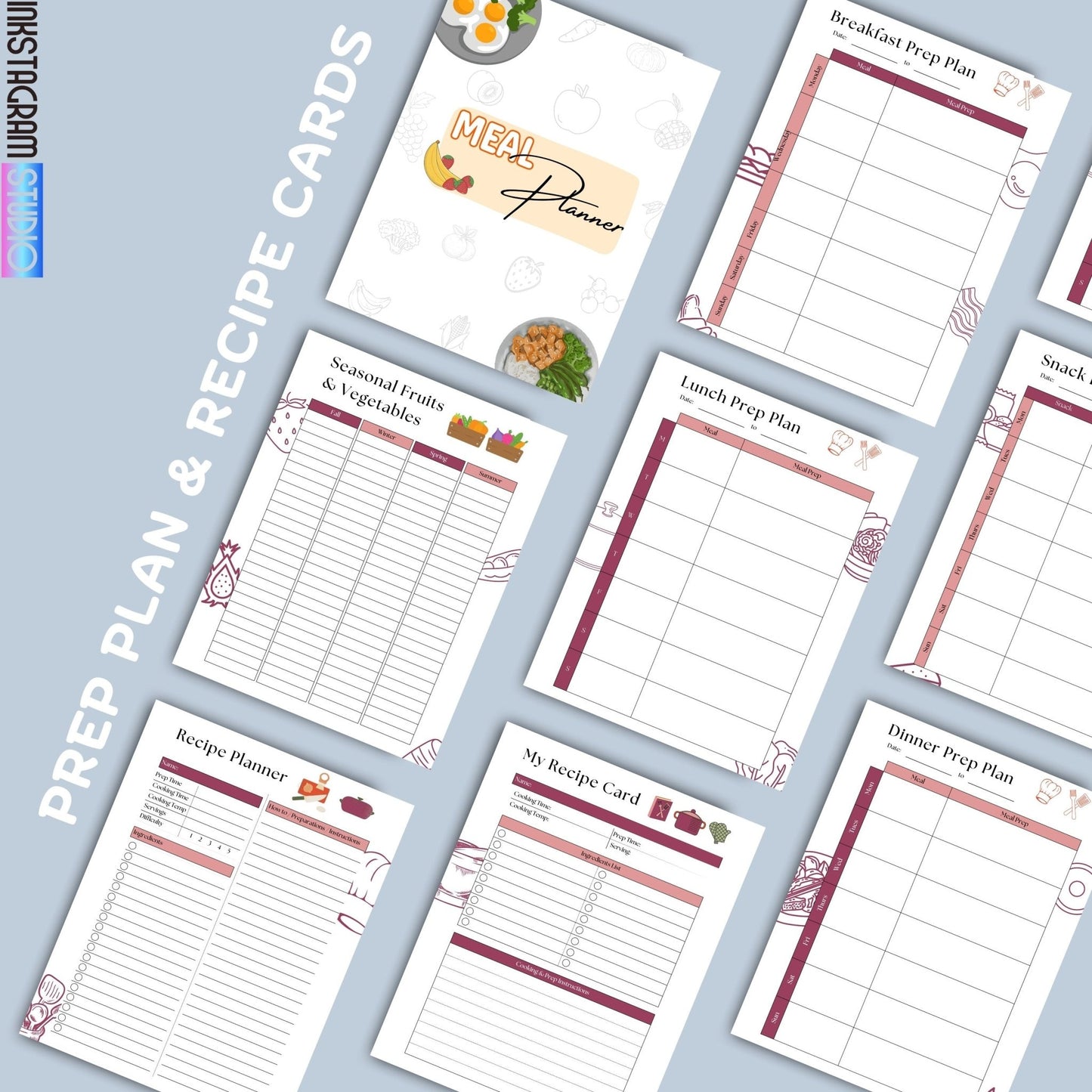 Ultimate Meal Planner: Your All - in - One Guide to Easy Meal Prep & Organization ™ Meal PlannerInkstagram studioUltimate Meal Planner: Your All - in - One Guide to Easy Meal Prep & Organization ™Ultimate Meal Planner for easy meal prep and organization, featuring prep plan and recipe cards for stress - free family meals.Meal Planner