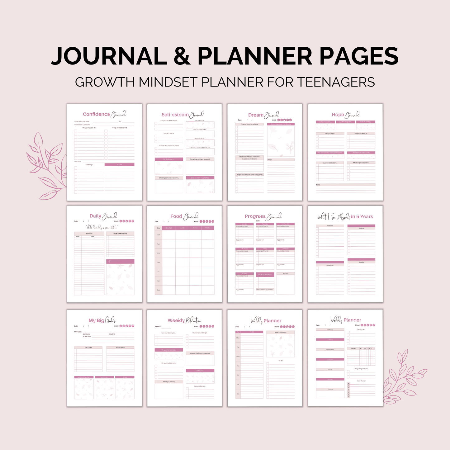 Growth Mindset Journal: Unlock Your Full Potential with Positive Thinking and Daily Reflection