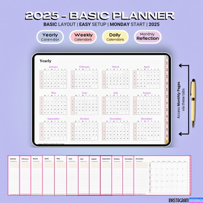 2025 Basic Hyperlinked Planner – All - In - One Digital Planner with 2,500+ Stickers & More! all in one PlannerInkstagram studio2025 Basic Hyperlinked Planner – All - In - One Digital Planner with 2,500+ Stickers & More!2025 Basic Hyperlinked Planner – All - In - One Digital Planner with 2,500+ Stickers & More!all in one Planner