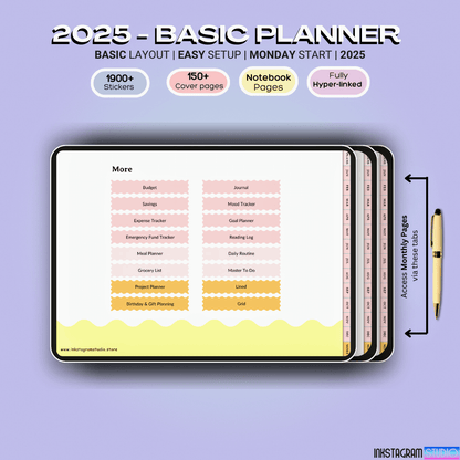 2025 Basic Hyperlinked Planner – All - In - One Digital Planner with 2,500+ Stickers & More! all in one PlannerInkstagram studio2025 Basic Hyperlinked Planner – All - In - One Digital Planner with 2,500+ Stickers & More!2025 Basic Hyperlinked Planner – All - In - One Digital Planner with 2,500+ Stickers & More!all in one Planner