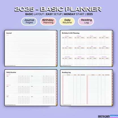 2025 Basic Hyperlinked Planner – All - In - One Digital Planner with 2,500+ Stickers & More! all in one PlannerInkstagram studio2025 Basic Hyperlinked Planner – All - In - One Digital Planner with 2,500+ Stickers & More!2025 Basic Hyperlinked Planner – All - In - One Digital Planner with 2,500+ Stickers & More!all in one Planner