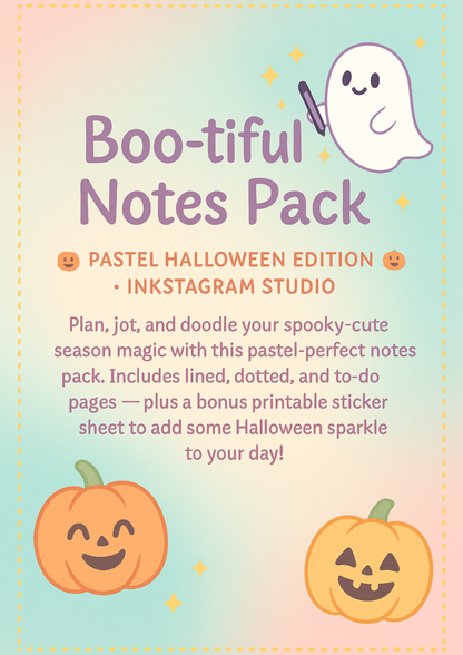 🎃 Boo-tiful Notes Pack – $1 Halloween Digital Download
