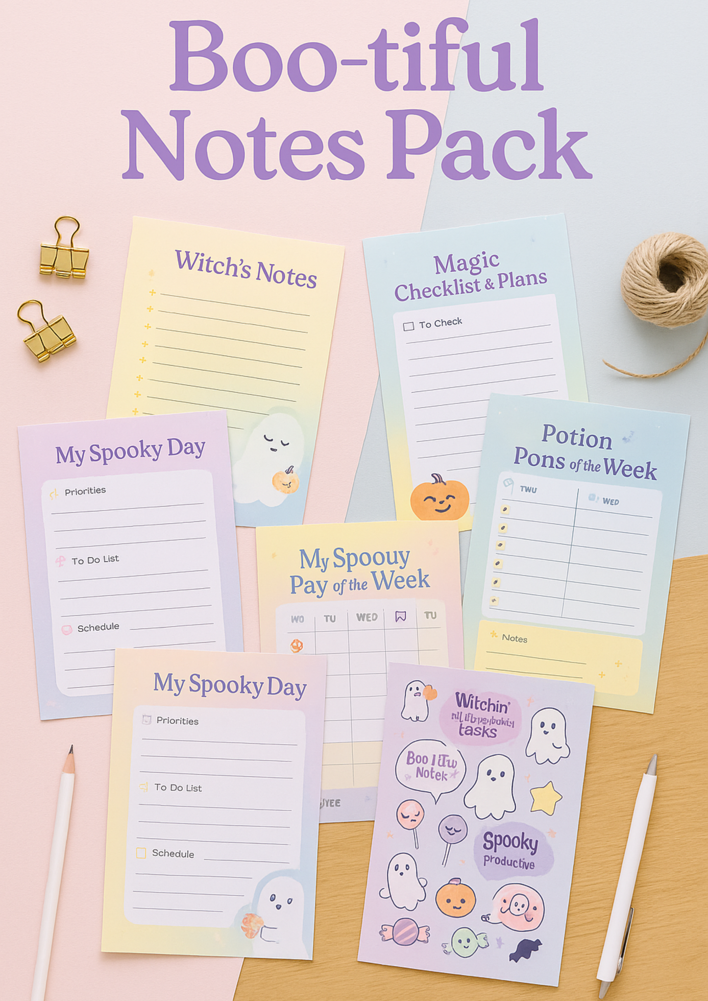 🎃 Boo-tiful Notes Pack – $1 Halloween Digital Download