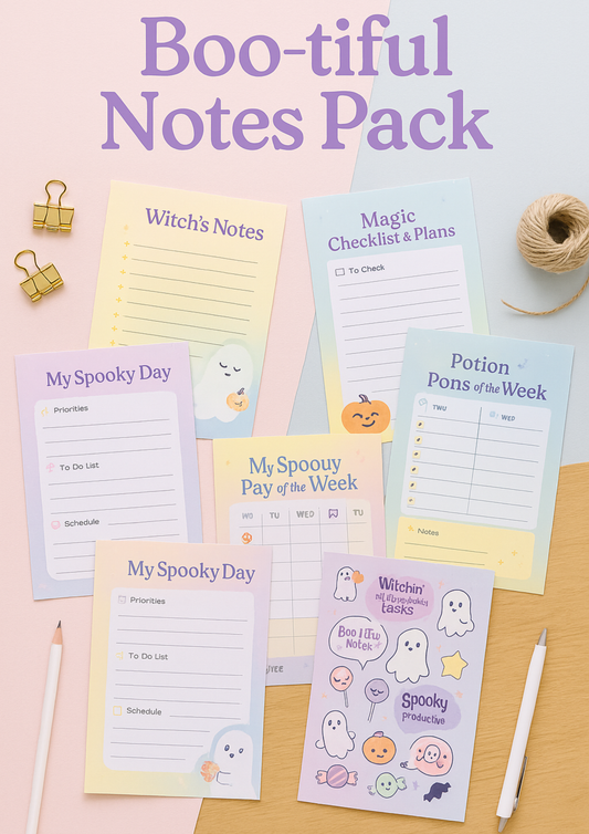 🎃 Boo-tiful Notes Pack – $1 Halloween Digital Download