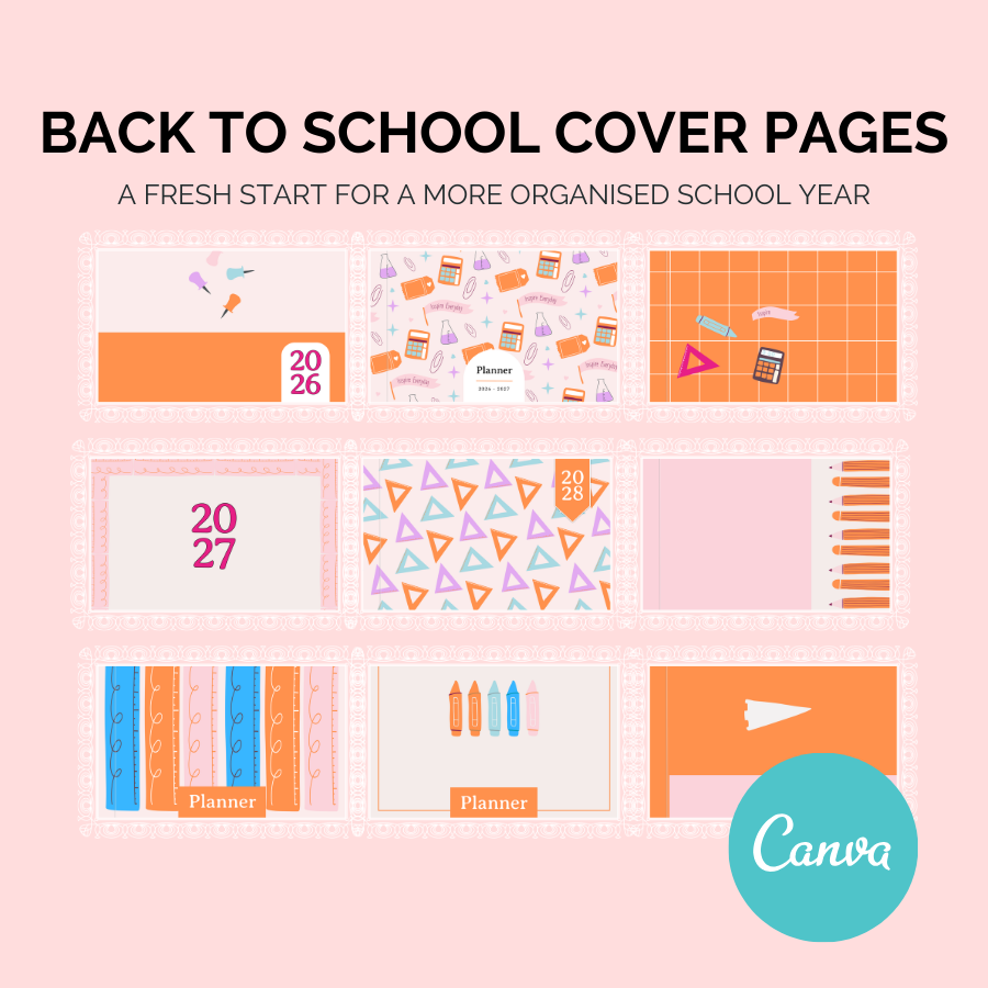Back to School Planner Cover Pages – Editable Covers