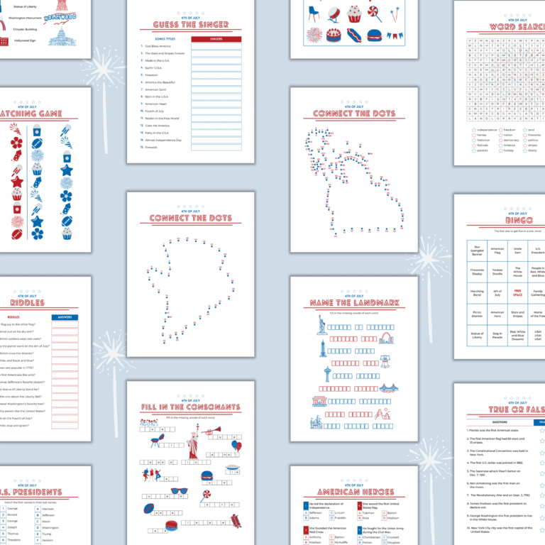 4th of July Games Printable | Party & Family Activities