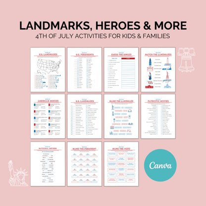 4th of July Games Printable | Party & Family Activities