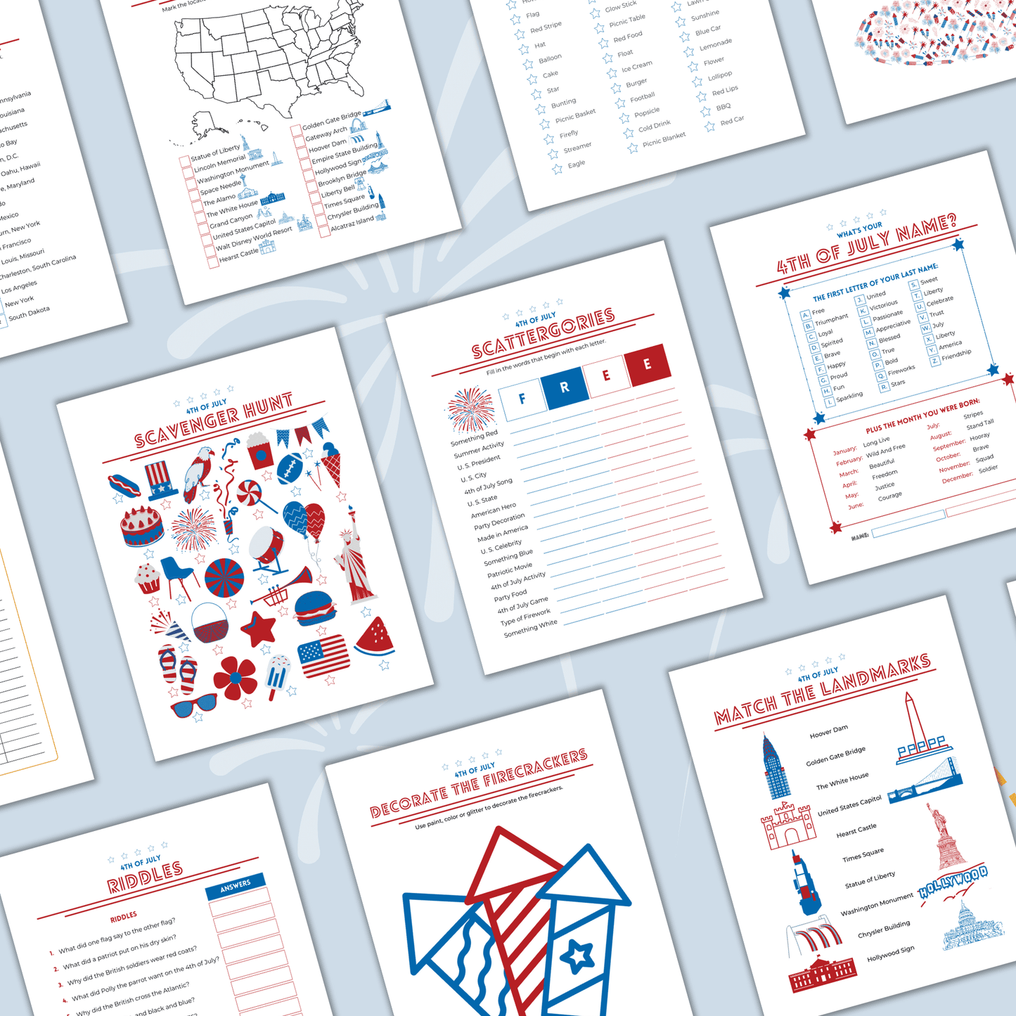 4th of July Games Printable | Party & Family Activities