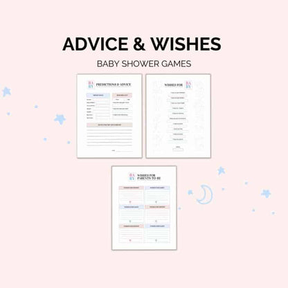 Baby Shower Games Printable Pack | 50 Editable Page