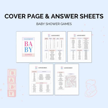 Baby Shower Games Printable Pack | 50 Editable Page