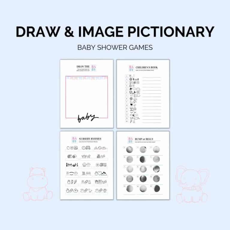 Baby Shower Games Printable Pack | 50 Editable Page