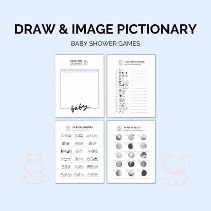 Baby Shower Games Printable Pack | 50 Editable Page