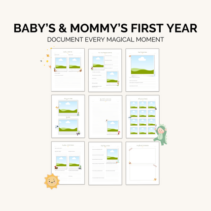 Baby’s & Mommy’s First Year Memory Book: Capture Milestones, Photos & Magical Moments