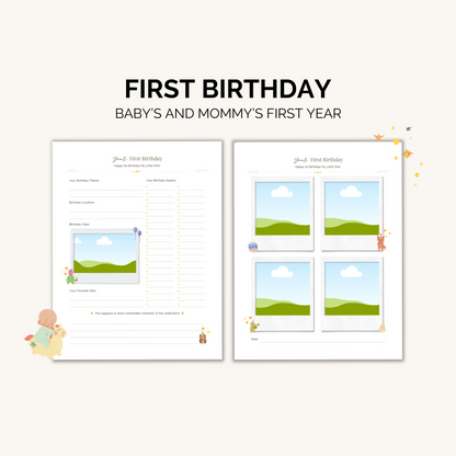 Baby’s & Mommy’s First Year Memory Book: Capture Milestones, Photos & Magical Moments