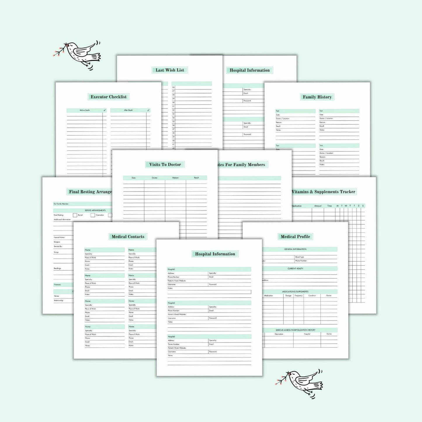 End-of-Life Binder Printable | Final Wishes & Documents