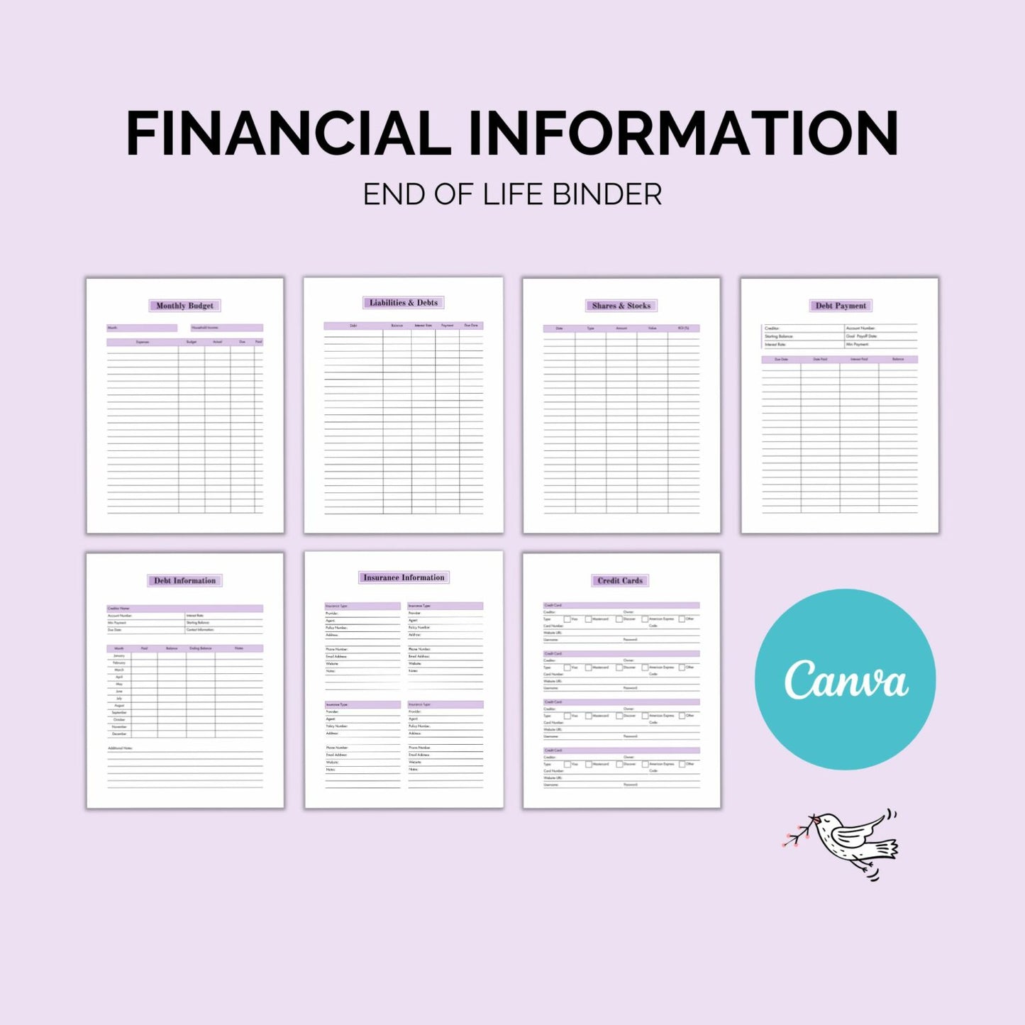 End-of-Life Binder Printable | Final Wishes & Documents