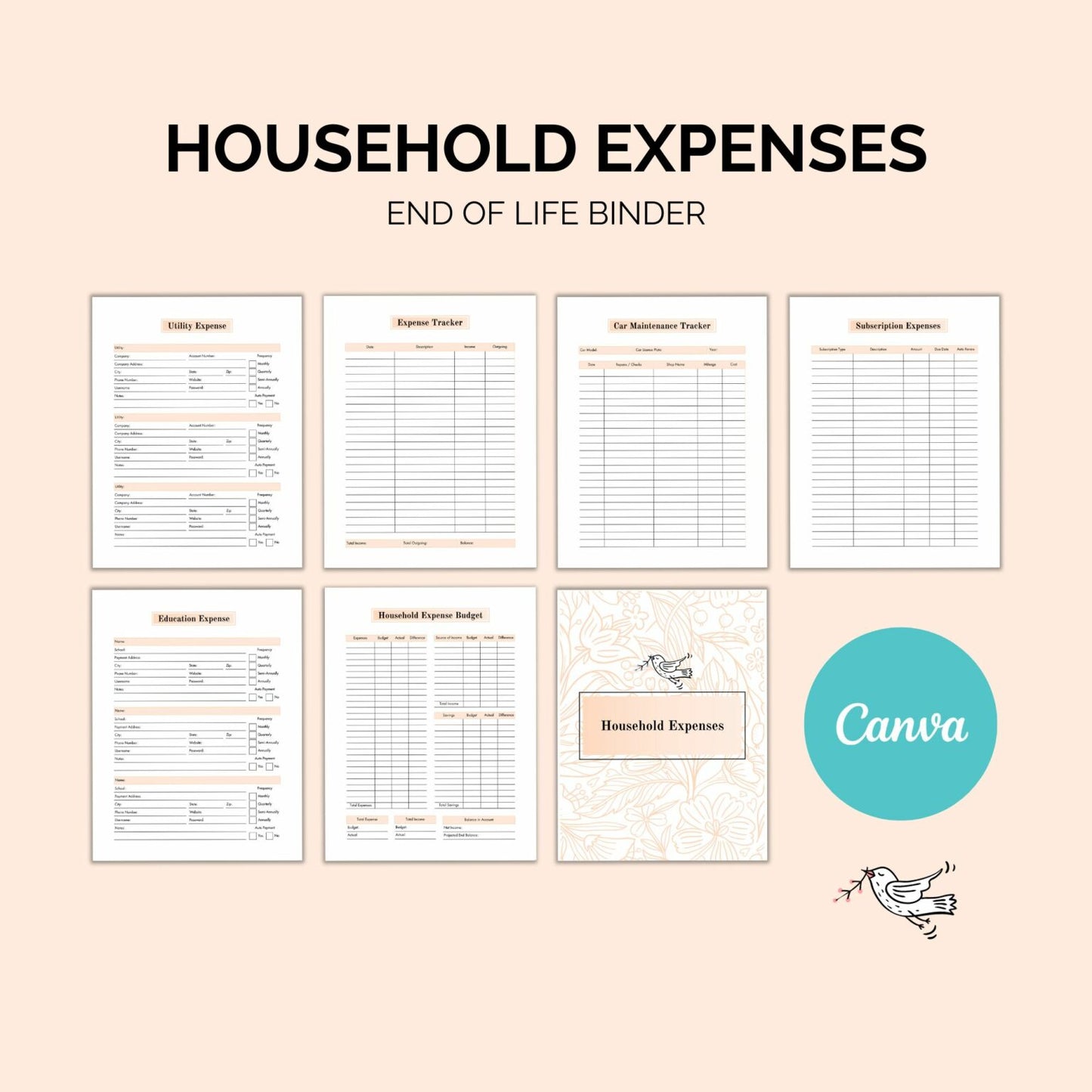 End-of-Life Binder Printable | Final Wishes & Documents