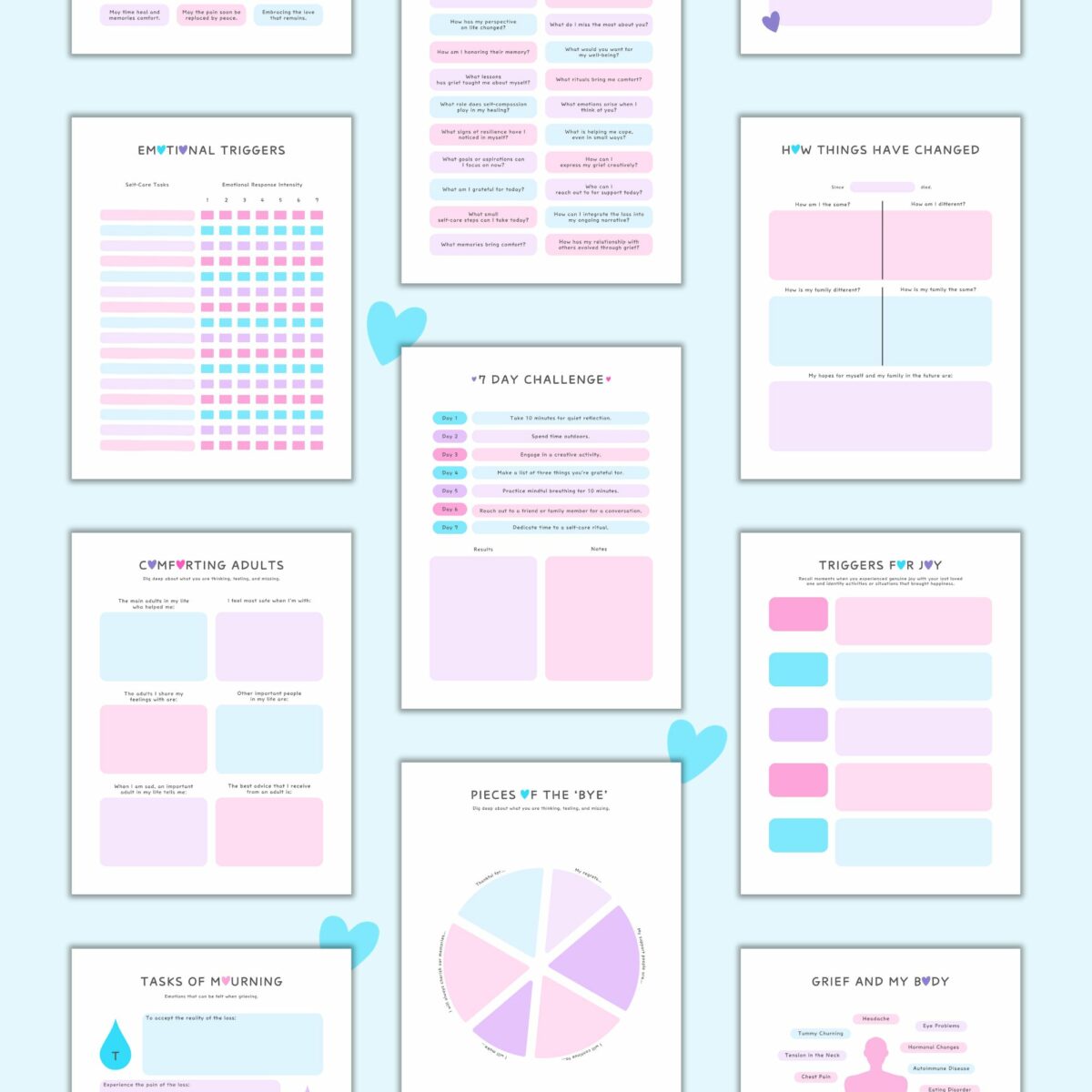 Grief Workbook Printable | Healing &amp; Reflection Journal