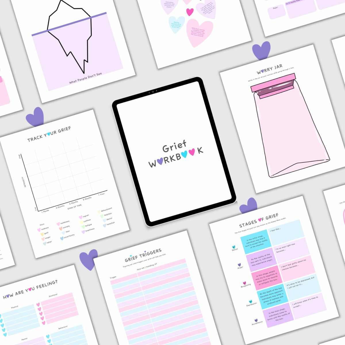 Grief Workbook Printable | Healing &amp; Reflection Journal