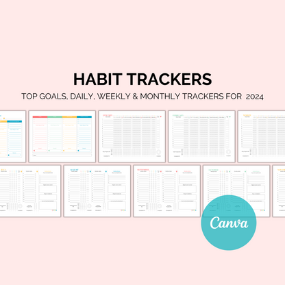 Habit Tracker Printable Bundle | Monthly + Weekly Trackers