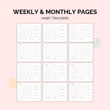 Habit Tracker Printable Bundle | Monthly + Weekly Trackers