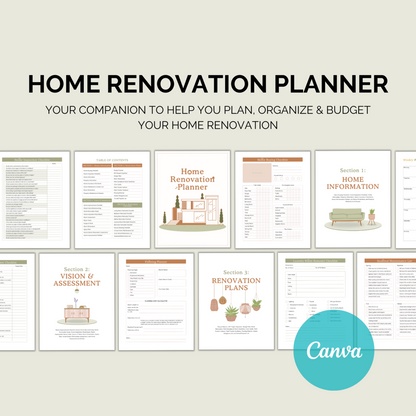 Home Renovation Planner Printable | Remodel & Budget Binder