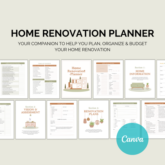Home Renovation Planner Printable | Remodel & Budget Binder