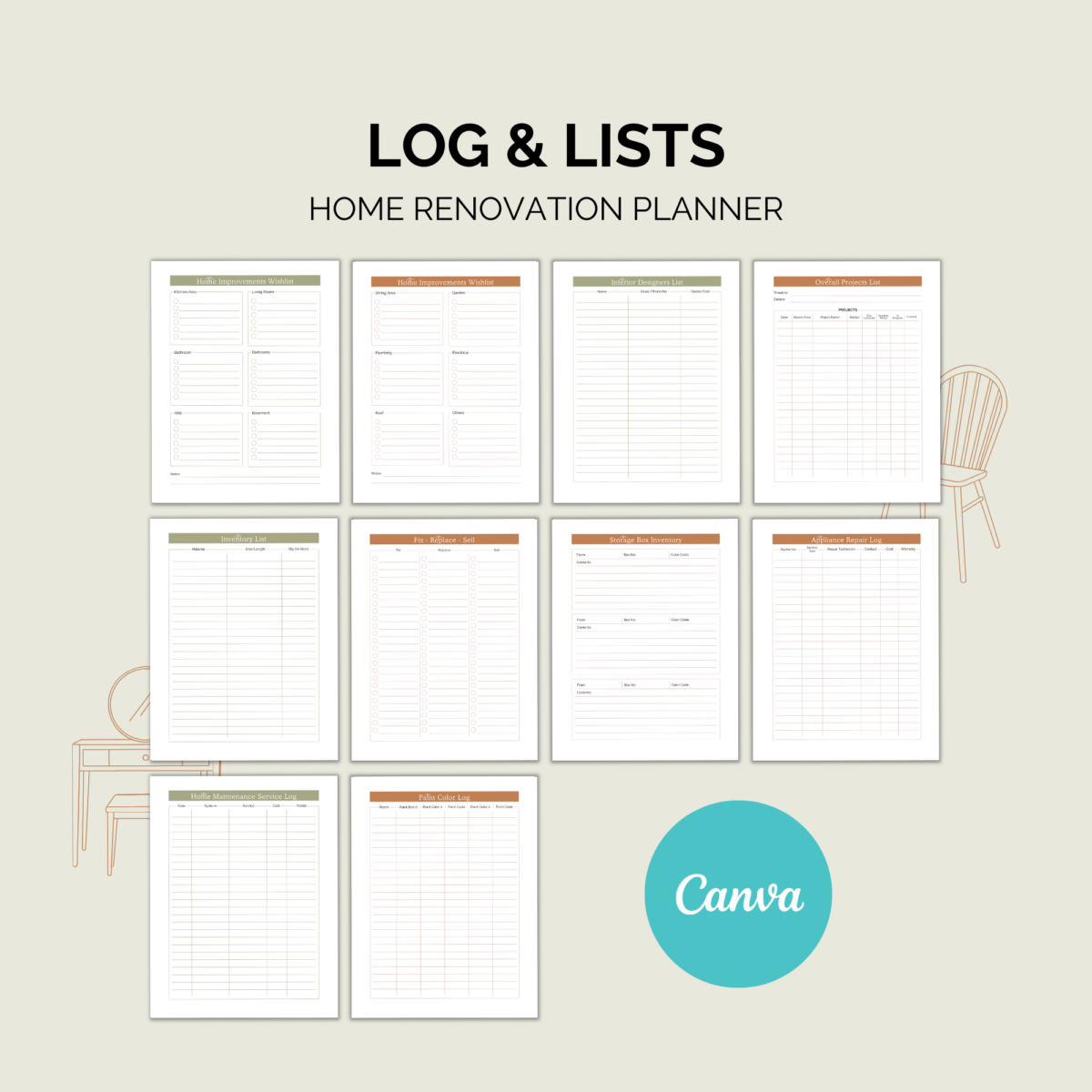Home Renovation Planner Printable | Remodel & Budget Binder
