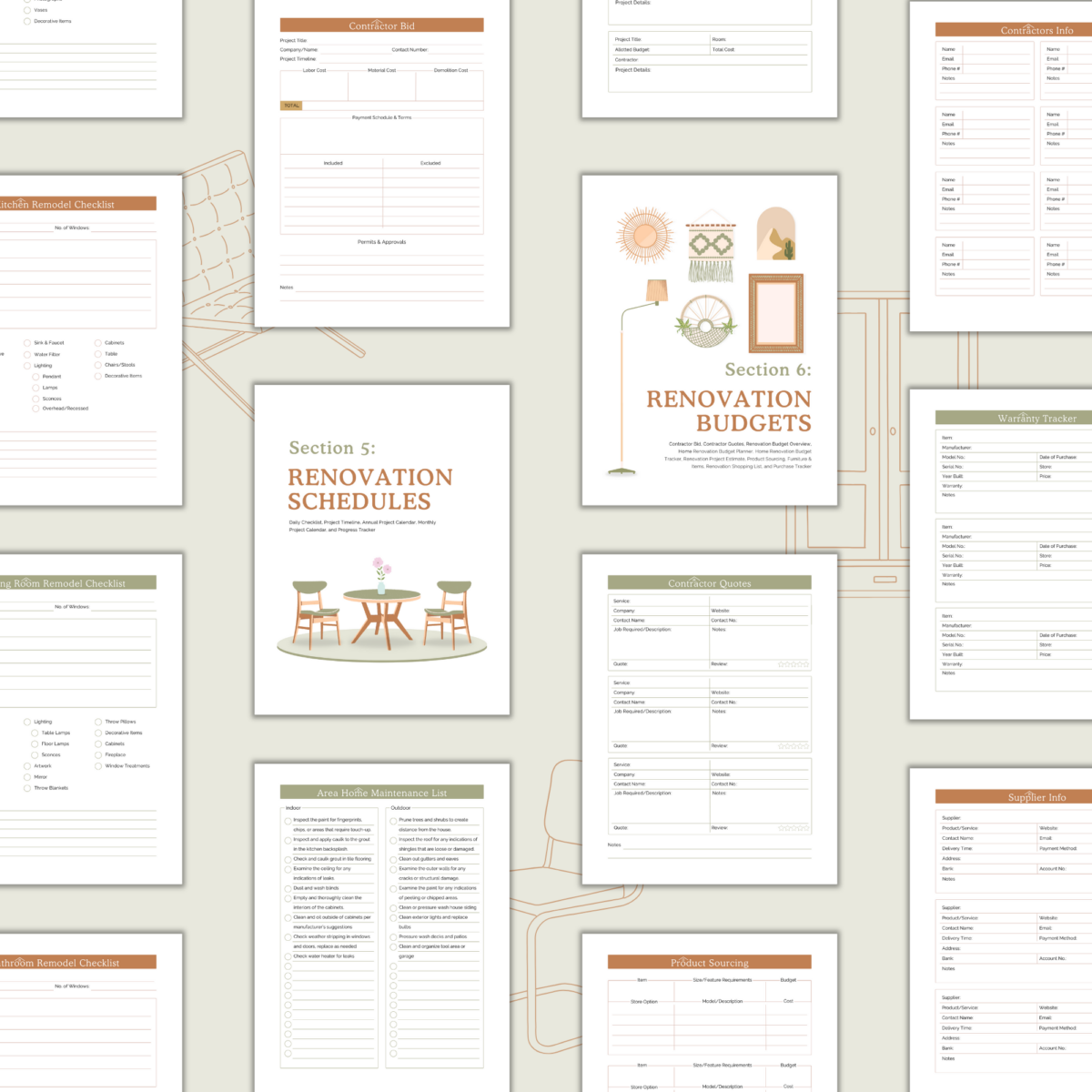 Home Renovation Planner Printable | Remodel & Budget Binder