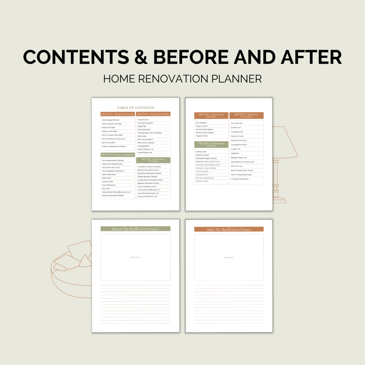 Home Renovation Planner Printable | Remodel & Budget Binder