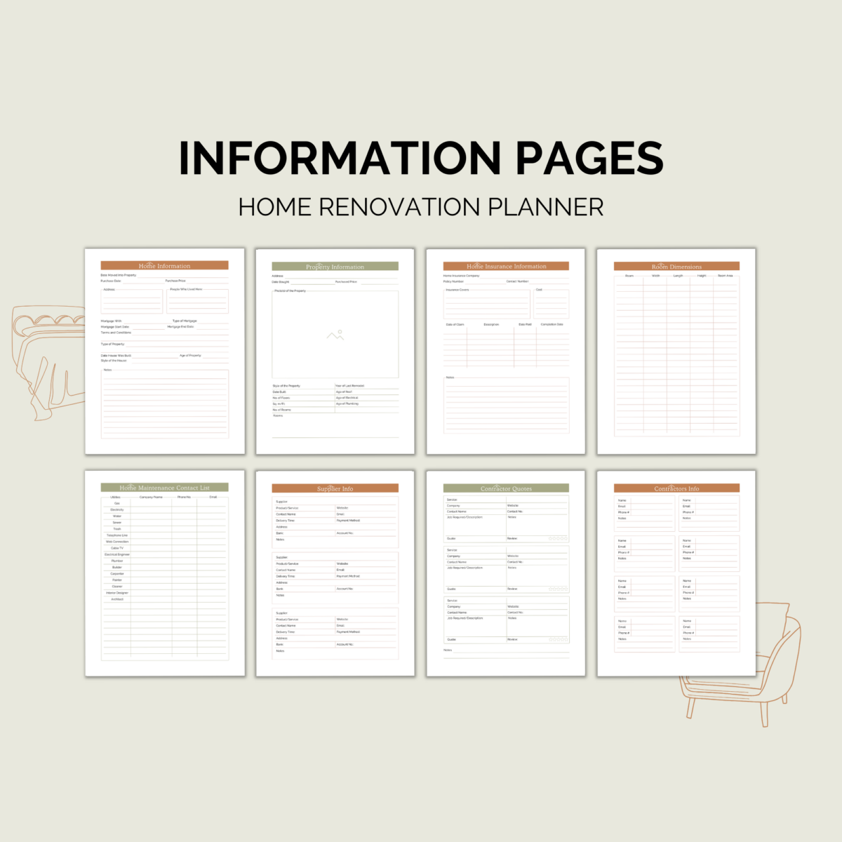 Home Renovation Planner Printable | Remodel & Budget Binder