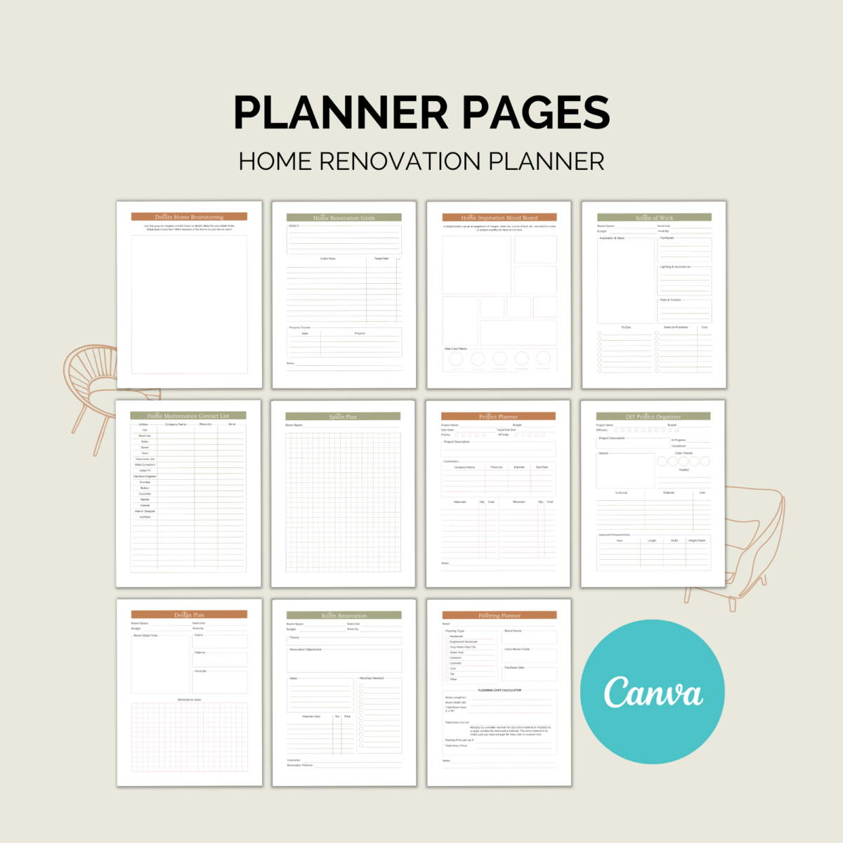 Home Renovation Planner Printable | Remodel & Budget Binder