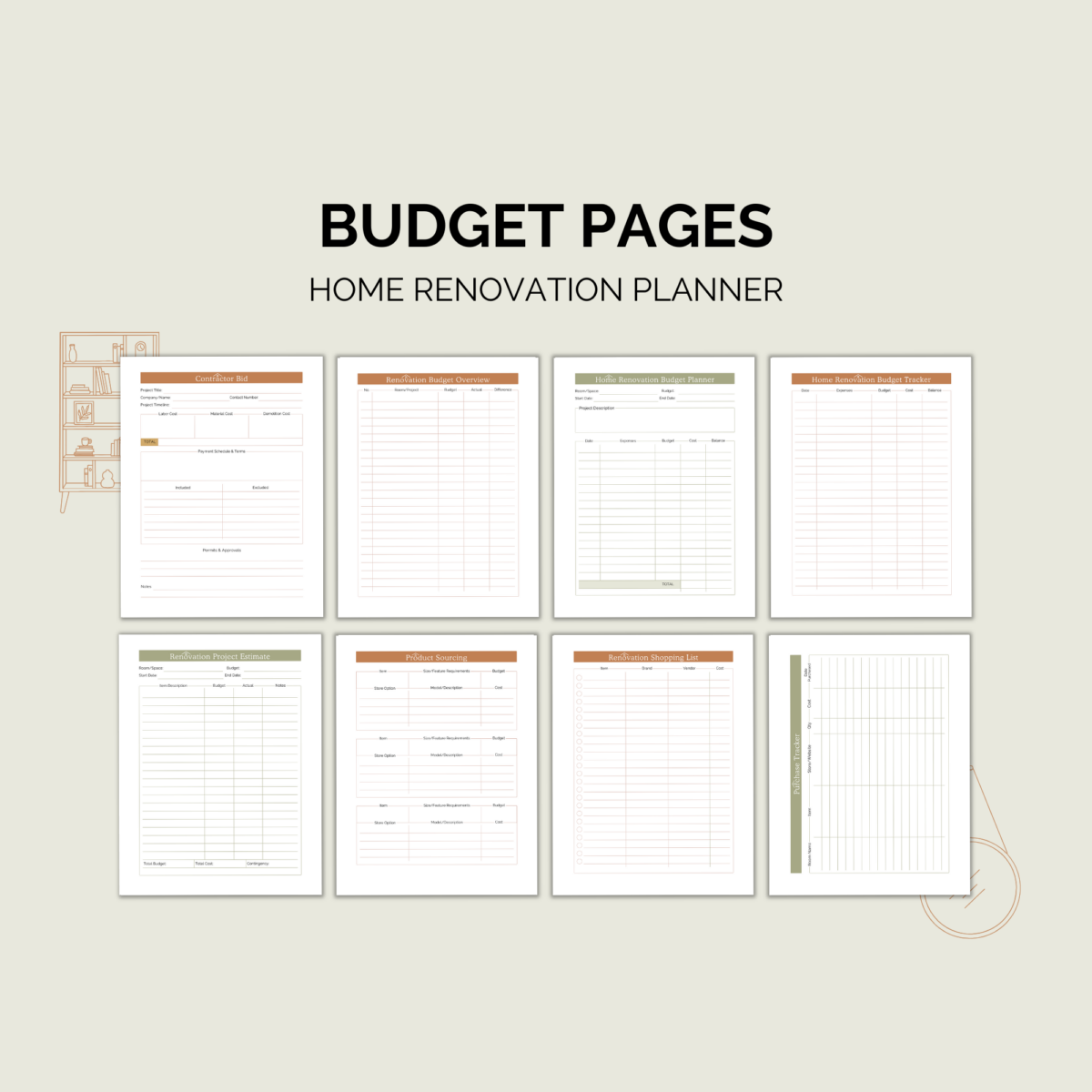 Home Renovation Planner Printable | Remodel & Budget Binder
