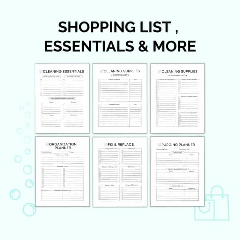 Home Cleaning Planner Printable | Cleaning Schedule & Checklists