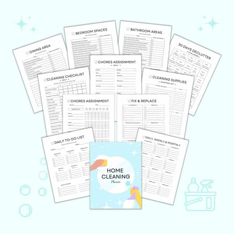 Home Cleaning Planner Printable | Cleaning Schedule & Checklists