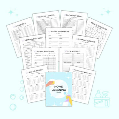 Home Cleaning Planner Printable | Cleaning Schedule & Checklists